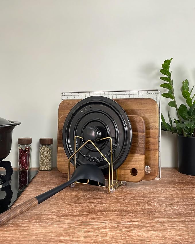 Pot Lid Organizer Cutting Board Holder Inside Cabinet 304 Stainless Steel Pot - Image 9