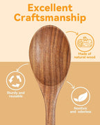 Wooden Cooking Spoons, Natural Teak Wood Spoons - Image 5