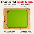 Bamboo Cutting Board Set with 6 Color Coded Mats with Food Icons, BPA-Free Non - Image 7