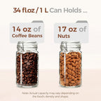 ComSaf 1 Quart Glass Jars with Airtight Lids, Straight-Sided Canisters - Image 5