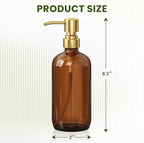 AmazerBath Amber Glass Soap Dispenser, 2 Pack Vintage Brown Bottle - Image 5