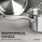 MICHELANGELO Saucepan Set 4pc, 18/10 Stainless Steel Sauce Pan - Image 4