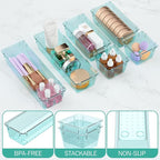 WOWBOX 9 Pack Clear Drawer Organizer Set, Acrylic Drawer Storage Trays - Image 3
