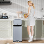Arlopu 8/13.2 Gallon Step Trash Can, Stainless Steel Garbage Bin, Soft-Close - Image 8