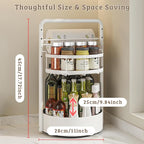 Rotating Spice Rack with Paper Towel Holder, 2 Tier Turntable Lazy Susan - Image 5