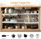 Pots and Pans Organizer Under Cabinet, Expandable Length, Adjustable Height - Image 6