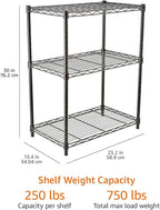 Amazon Basics 3-Shelf Adjustable Heavy Duty Steel Wire Rack Storage Shelving - Image 3