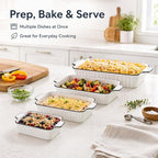 Ceramic Bakeware Set of 4, Deep Rectangular Casserole Dishes - Image 8