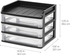 IRIS USA Plastic Desk Top 3-Drawer Storage Organizer - Image 3