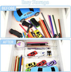 Manalete Drawer Organizers Set of 15, 4 Sizes Clear Plastic Drawer Organizers - Image 3