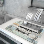 Rustic Wood Dish Drying Mat 18x24 Inch Grateful Thankful Blessed Kitchen - Image 5
