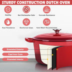 TeamFar 3qt Dutch Oven, Small Enameled Cast Iron Dutch Oven Pot - Image 4