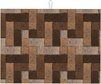 Brown Beige Dish Drying Mat Parquet Pattern Wooden Style Drying Rack Pad by Unknown