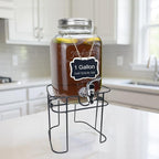 1 Gallon Glass Drink Dispenser for Parties, HENABLE Beverage Dispensers - Image 4