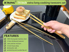 JETKONG 2 Pcs 14-Inch Cooking Tweezers Extra Long Stainless Steel Food Tweezers - Image 3