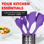 Chef Craft Premium Silicone Kitchen Tool and Utensil Set, 5 Piece - Image 2