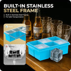 Large Ice Cube Trays for Whiskey, Silicone Ice Cube Tray, - Image 3