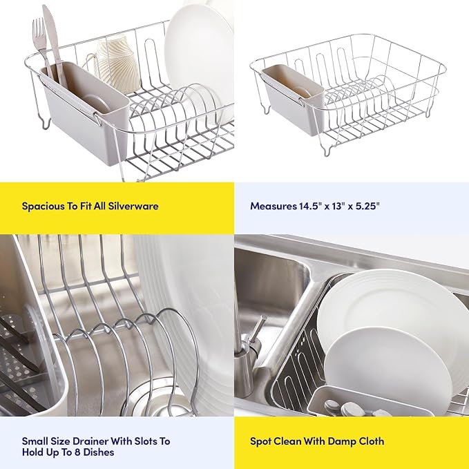 Dish Drying Rack & Cutlery Holder 2 Piece Set - Image 6