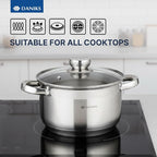 Daniks Standard 4 Quart Stainless Steel Stock Pot - Image 6