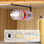 Quehun 2 PCS Tumbler Lid Organizers, Ample Lid Capacity Up to 30 Lids, No - Image 3