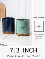 Utensil Holder, 360° Rotating Extra Large Ceramic Kitchen Utensil Holder - Image 6