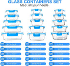 30 Pieces Glass Food Storage Containers, Meal Prep Set - Image 2