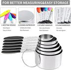 TILUCK magnetic measuring spoons set and measuring cups, stainless steel - Image 4
