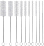 Long Straw Brush, Nylon Pipe Tube Cleaner 8-ihch 10 Different Diameters Set of by DESIN