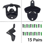 15 Packs Classic Beer Top Opener Wall Mounted Black Screw in Bottle Cap Opener - Image 5