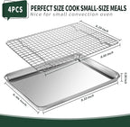 Small Baking Sheet with Rack Set, CEKEE Stainless Steel Small Baking Pan and - Image 2