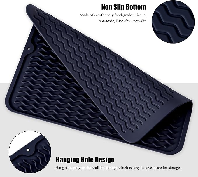 Large 24" x 18" Silicone Dish Drying Mat - Image 3