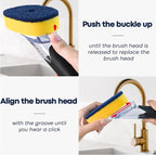 Dish Brush with Soap Dispenser Storage Set with 2 PCS Sponge Refills & Holder - Image 4