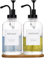 Glass Soap Dispenser with Pump, Dish and Hand Soap Dispenser by CaboDeseado