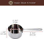Honey Bear Kitchen 1/2 Cup 120 ml Measuring Scoop Cups, Polished Stainless Steel - Image 2