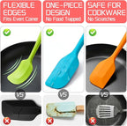 5 Pieces Silicone Spatula Set BPA Free Non Stick Rubber Spatula Heat Resistant - Image 5