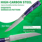FULLHI 14pcs Block Knife Set, Chef's Knife Steak Knives Set - Image 3