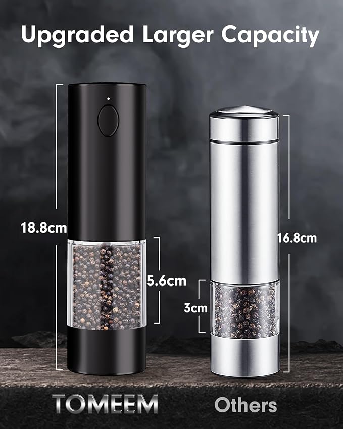 Upgraded Larger Capacity Electric Salt and Pepper Grinder Set Rechargeable - Image 6