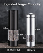 TOMEEM Upgraded Larger Capacity Electric Salt and Pepper Grinder Set - Image 6