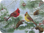 Winter Dish Drying Mat for Kitchen Counter Cardinal Birds Pine Trees Festival by Unknown