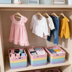 5 Pack Rainbow Woven Storage Baskets - Image 6