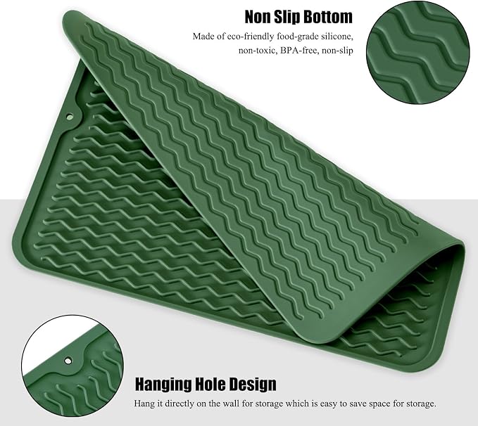 Large 17" x 14" Silicone Dish Drying Mat - Image 3