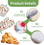 3 Pcs Kitchen Stuff, Kitchen Oven Mitts and Pot Holders Sets - Image 2