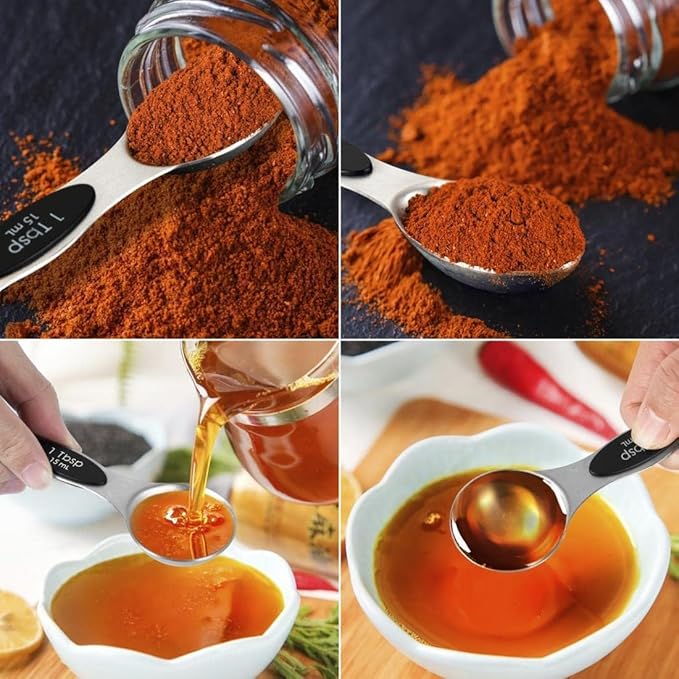 Magnetic Measuring Cups and Spoons Set, N52 Magnetic spoons Nesting Design - Image 7