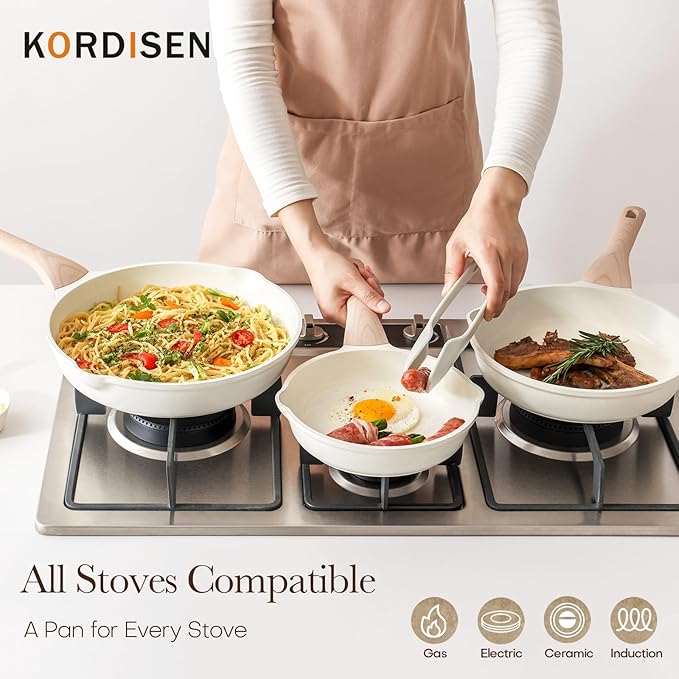 Kordisen Ceramic Non Stick Frying Pans Skillet, 8 Inch Ceramic Small Egg Pan - Image 5