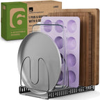Better Things Home 7.5” Wide 6-Slot Adjustable Large Pan and Pot Lid Organizer by BetterThingsHome
