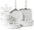 SENSARTE 17 Piece Pots and Pans Set, Nonstick Detachable Handle Cookware Set by SENSARTE