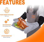 Extra Long Silicone Oven Mitts, Heat Resistant Oven Gloves - Image 4