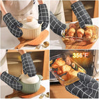 AUAUY Oven Mitts and Pot Holders 6PCS Set, 392°F Heat Resistant Cooking Gloves - Image 6