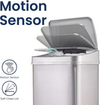 Ninestars 13 Gallon Automatic Trash Can, 50L Touchless Motion Sensor Garbage Can - Image 2