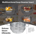 SUNHOUSE 5 Quart Stainless Steel Steamer Insert – Multi-Purpose Soup & Food - Image 4